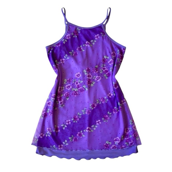 Vintage Dresses & Skirts - Vintage 90s Mesh Layered Flower Print Dress 🌸